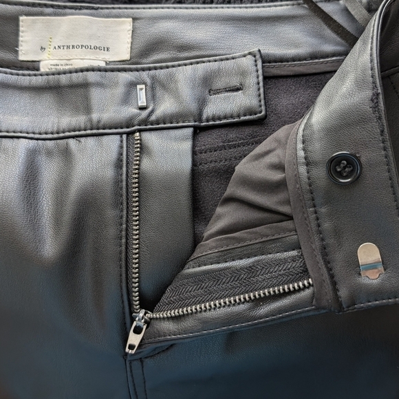 Anthropologie Faux Leather Trousers Cropped Pants - Picture 6 of 8